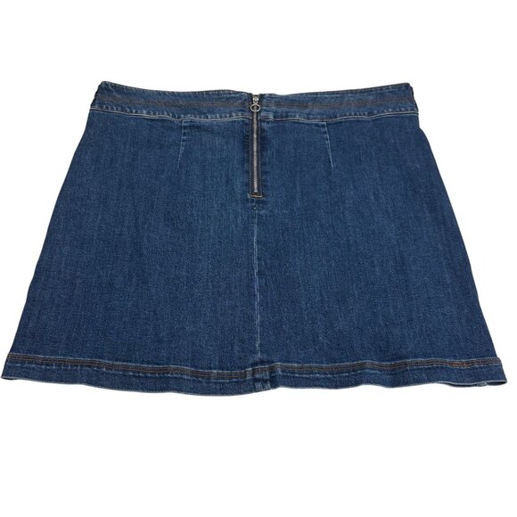 Inc International Concepts Denim Button Side Mini Skirt Women's Size 16 - Picture 5 of 5